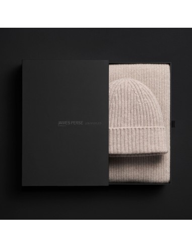 Cashmere Beanie & Scarf Gift Set - Stone de pas cher