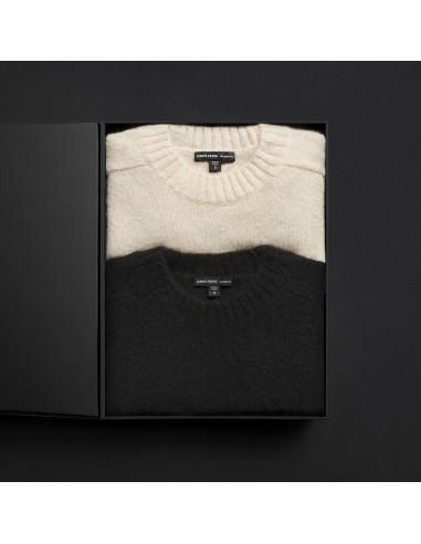 Women's Cashmere Crew Gift Set - True Black/Ivory la colonne vertébrale