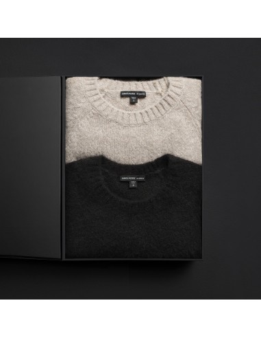 Men's Lightweight Textured Cashmere Crew Gift Set - True Black/Hazel commande en ligne