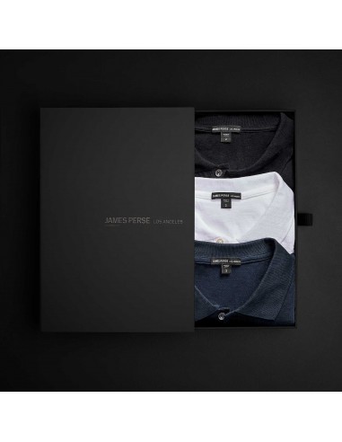 Men's Luxe Lotus Jersey Polo Gift Set - Black/White/French Navy Découvrez la collection