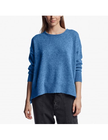 Lightweight Textured Cashmere Crew - Blue Raspberry shop