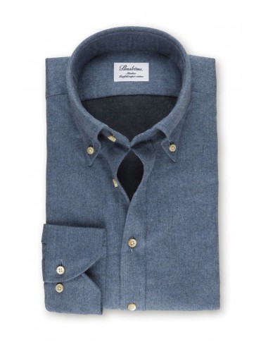 Chemise en flanelle Bleue brillant des détails fins