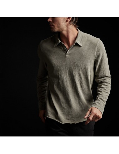 Brushed Jersey Long Sleeve Polo - Ammo Pigment pas cheres