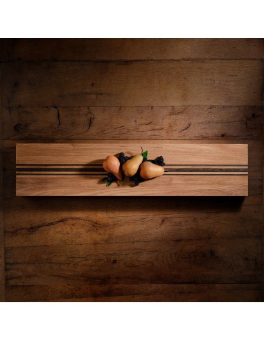 9X40" Teak Serving Board with Triple Stripe - Teak/Natural Finish store