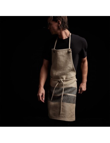 Double Stripe Chef's Apron - Beige/Black store