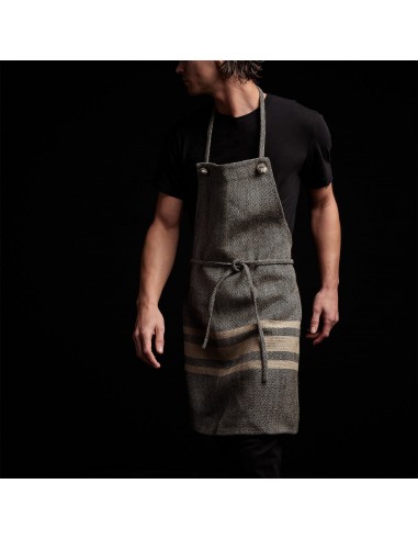 Heavy Triple Stripe Apron - Black/Beige pas cher