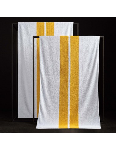 Double Stripe Beach Towel - White/Crocus Yellow ou a consommer sur place