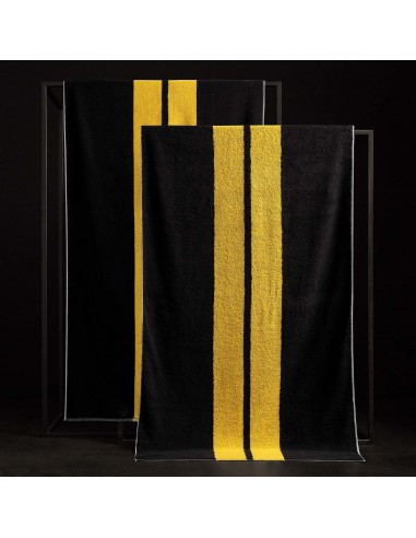 Double Stripe Beach Towel - Black/Crocus Fin de série