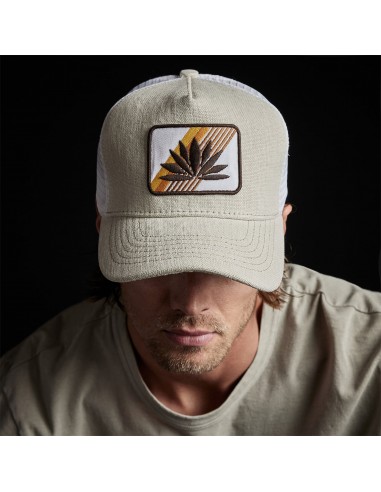 Agave Patch Linen Trucker Hat - Natural solde