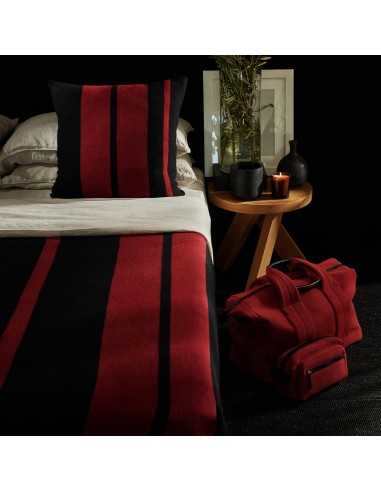 Cashmere Stripe Knit Blanket - Black/Sunstone Les êtres humains sont 