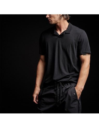 Cotton Linen Polo - Black l'évolution des habitudes 