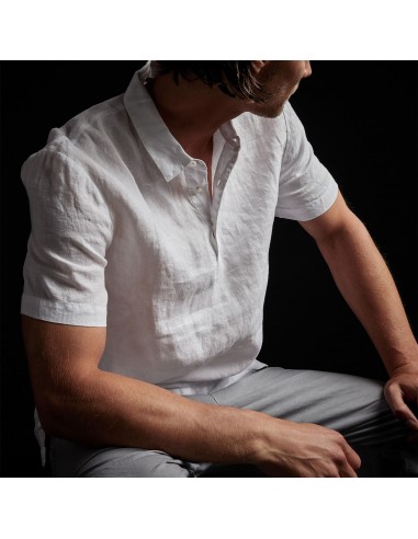 Linen Pullover Polo - White suggérées chez