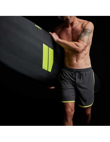 Curved Hem Boardshort - Carbon/Neon soldes