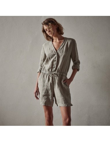 Lightweight Linen Romper - Silt Pigment france