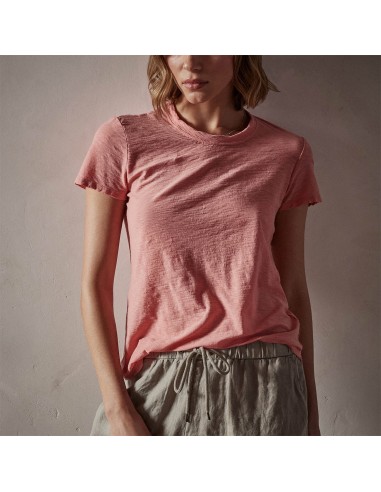 Sheer Slub Crew Neck Tee - Flamingo la chaussure