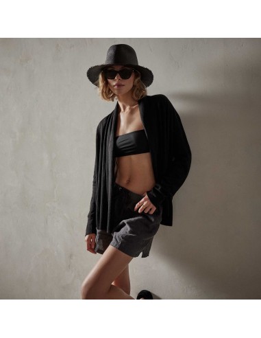 Dunes linen Cardigan  - Black/Black Venez découvrir notre 