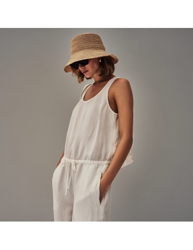 Sleeveless Linen Blend Jumpsuit - Everest White Pigment plus qu'un jeu 