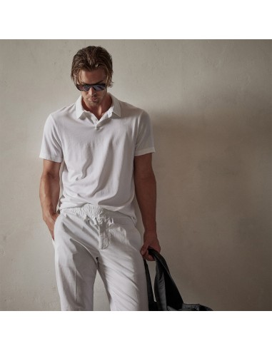 Crisp Cotton Terry Polo - White les muscles