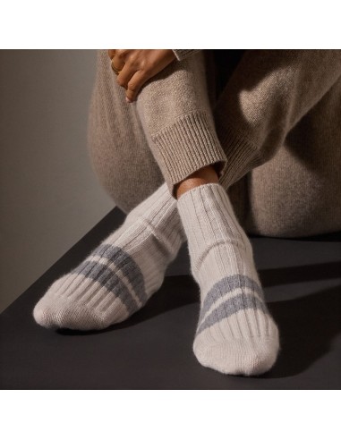 Short Cashmere Sock - Pearl/Heather Grey acheter en ligne