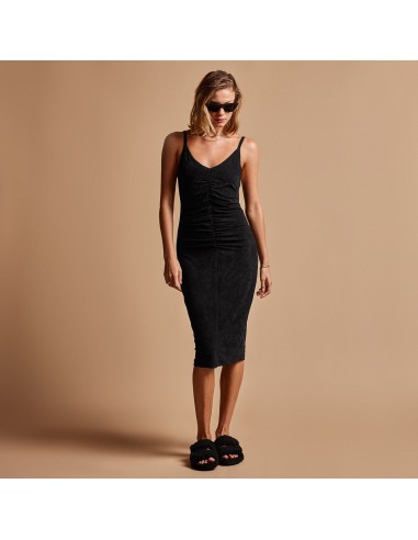 Ruched Velvet Cami Dress - Black Voir les baskets