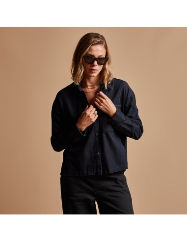 Boxy Denim Shirt - Blue Black prix pour 