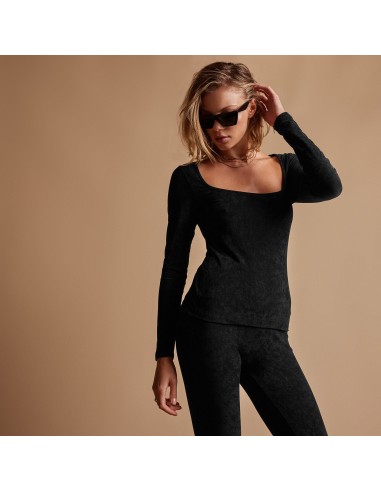 Velvet Square Neck Top - Black sélection de produits