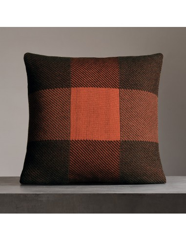 Vintage Plaid Sham - Burnt Orange/ Charcoal/ Black pas chere