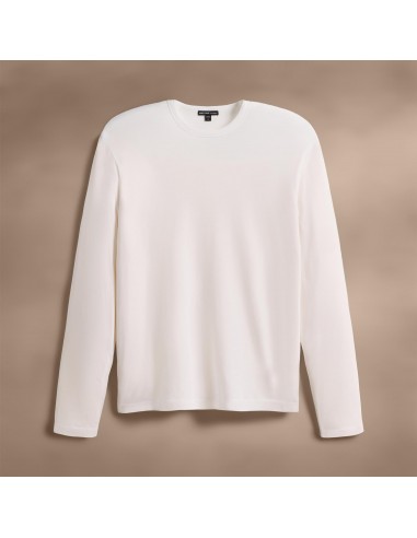 Brushed Lotus Long Sleeve Crew - White hantent personnes