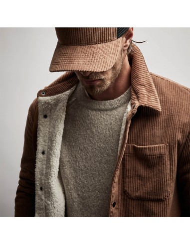 Sherpa Lined Corduroy Shirt Jacket - Chestnut Livraison rapide