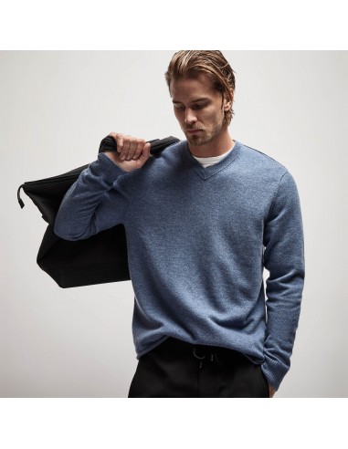 Cashmere V Neck Sweater - Denim Découvrez la collection