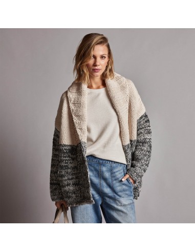 Chunky Knit Cardigan - Ivory/Grey Marl 2023