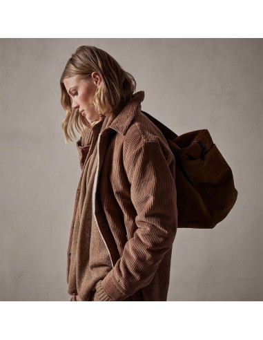 Sherpa Lined Oversized Corduroy Jacket - Chestnut pas cher chine