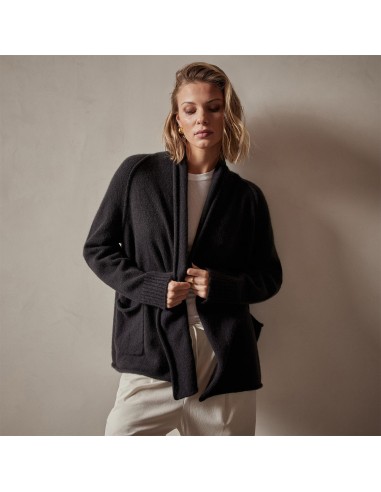 Cashmere Shawl Collar Relaxed Cardigan - Black Jusqu'à 80% De Réduction