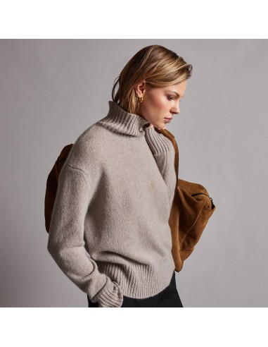 Mid Gauge Funnel Neck Sweater - Silver Wheat acheter en ligne