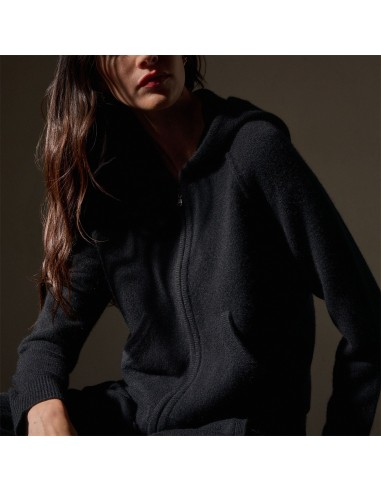 Recycled Cashmere Track Jacket - Black Faites des économies