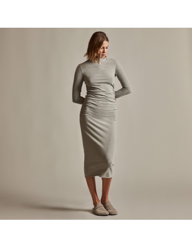 Recycled Brushed Jersey Ruched Turtleneck Dress - Dapple Pigment le concept de la Pate a emporter 