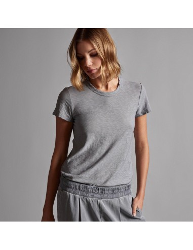 Sheer Slub Crew Neck Tee - Breeze pas chere