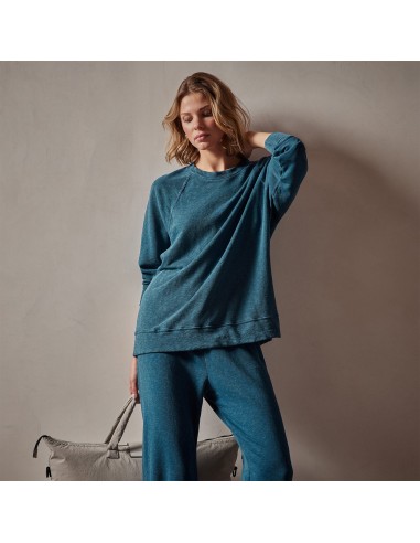 Vintage French Terry Relaxed Sweatshirt - Teal Pigment Comparez et commandez 