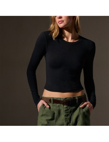 Long Sleeve Cropped Tee - Black le concept de la Pate a emporter 