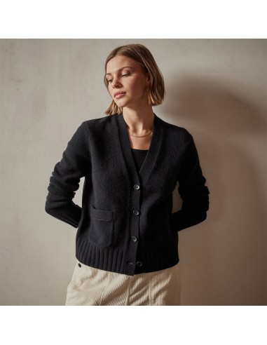 Shrunken Recycled Cashmere Cardigan - Black votre