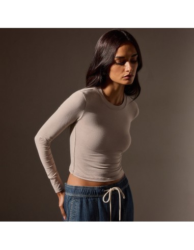 Long Sleeve Cropped Tee - Nude En savoir plus