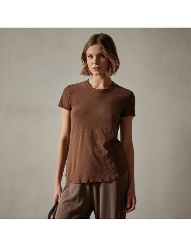 Sheer Slub Crew Neck Tee - Fox pas cher 