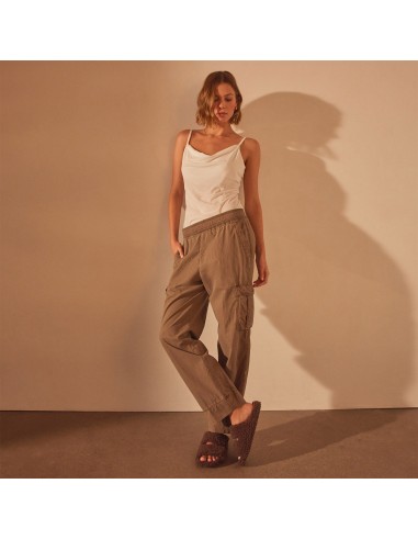 Seersucker Cargo Pant - Cashew Pigment rembourrage situé sous