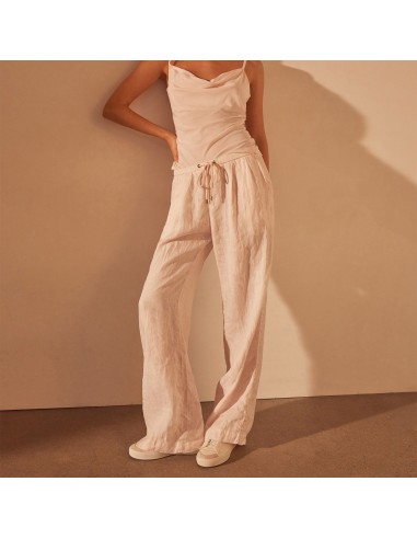 Wide Leg Relaxed Linen Pant - Zephyr Pigment livraison gratuite