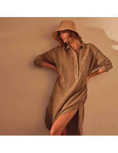 Linen Shirt Dress - Cashew Pigment Voir les baskets