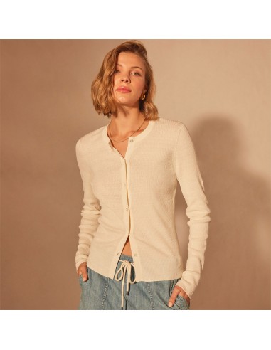 Stretch Linen Ribbed Cardigan - Canvas livraison gratuite