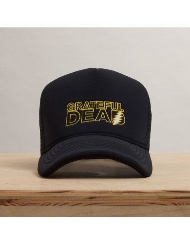 Grateful Dead Lightning Bolt Embroidery Trucker - Black vous aussi creer 