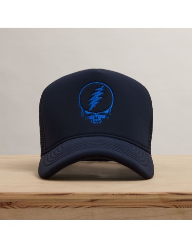 Grateful Dead Single Color Skull Embroidery Trucker - Navy l'évolution des habitudes 