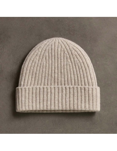 Recycled Cashmere Ribbed Beanie - Stone Faites des économies