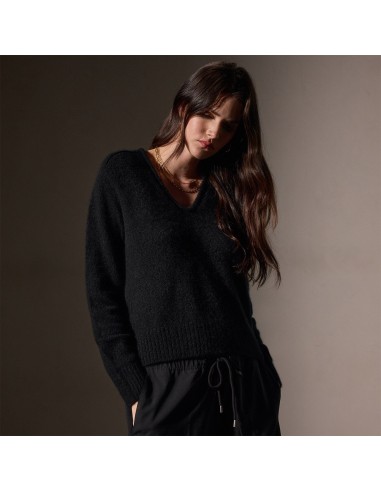 Cashmere Soft V Sweater - True Black france